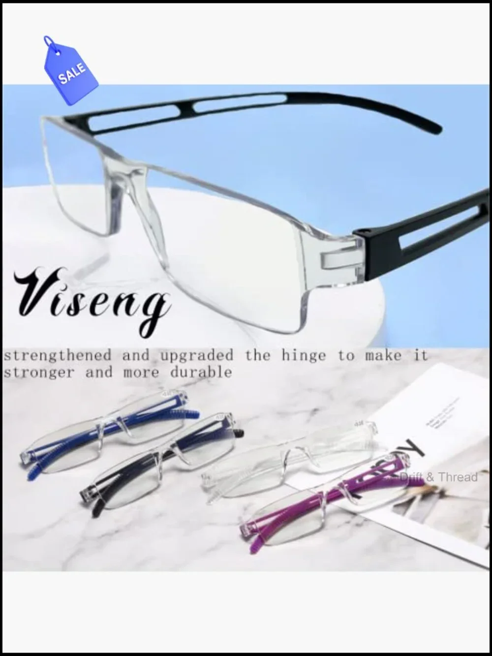 3 Pairs Blue Block Reading Glasses +2.5 Rectangular Frame Men Women Computer